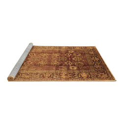 Sideview of Machine Washable Oriental Brown Industrial Rug, wshurb3208brn