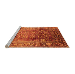 Sideview of Machine Washable Oriental Orange Industrial Area Rugs, wshurb3208org