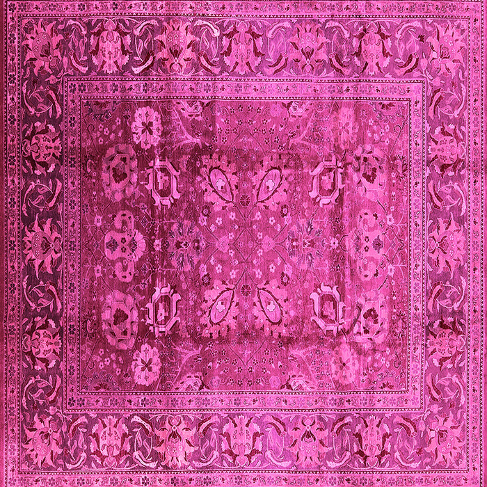 Square Machine Washable Oriental Pink Industrial Rug, wshurb3208pnk