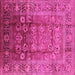 Square Machine Washable Oriental Pink Industrial Rug, wshurb3208pnk