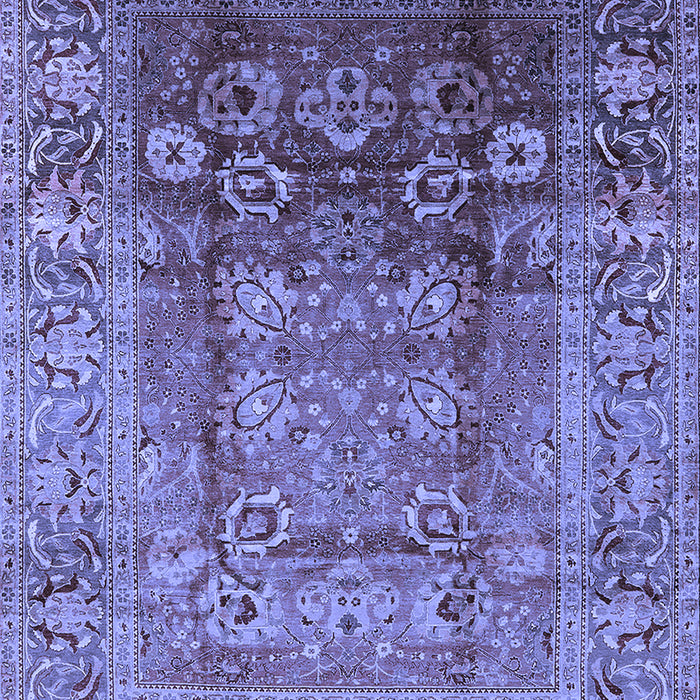 Machine Washable Oriental Blue Industrial Rug, wshurb3208blu