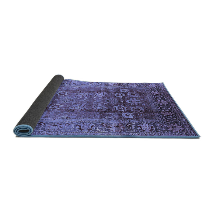 Sideview of Oriental Blue Industrial Rug, urb3208blu