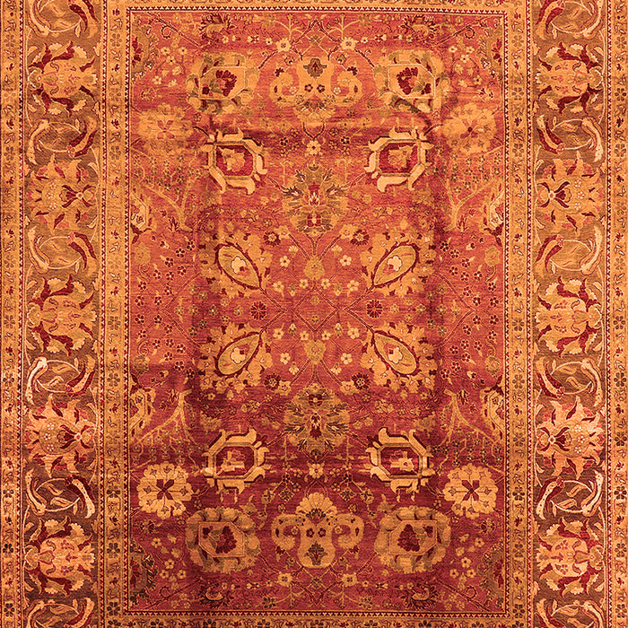 Machine Washable Oriental Orange Industrial Area Rugs, wshurb3208org
