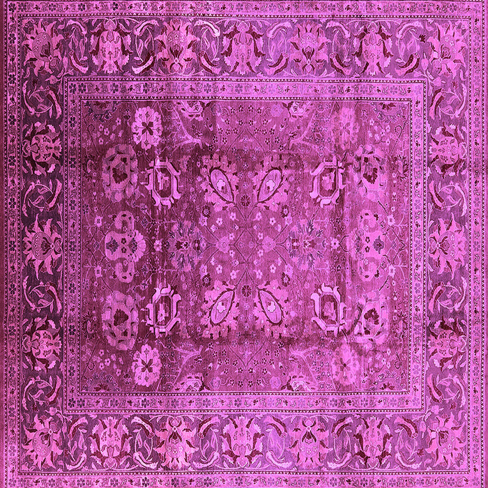 Square Machine Washable Oriental Purple Industrial Area Rugs, wshurb3208pur
