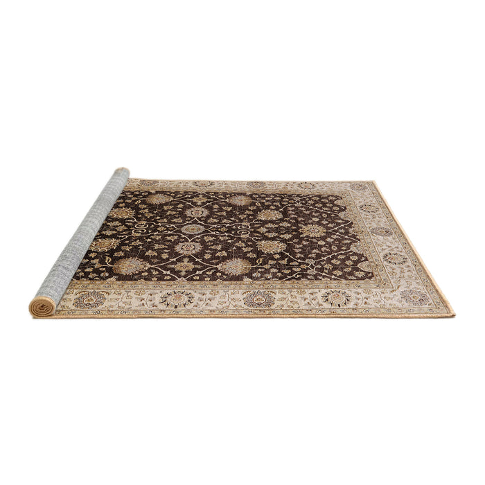 Sideview of Machine Washable Industrial Modern Sepia Brown Rug, wshurb3209