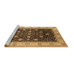 Sideview of Machine Washable Oriental Brown Industrial Rug, wshurb3209brn