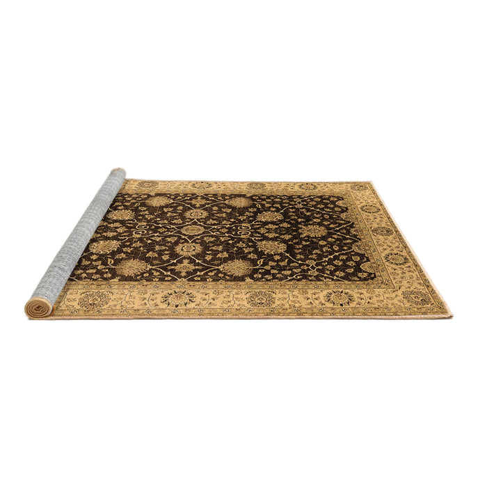Sideview of Machine Washable Oriental Brown Industrial Rug, wshurb3209brn