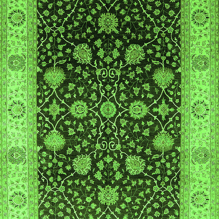 Machine Washable Oriental Green Industrial Area Rugs, wshurb3209grn
