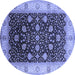 Round Oriental Blue Industrial Rug, urb3209blu