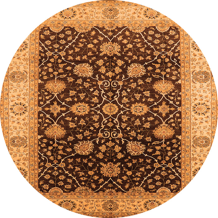 Round Oriental Orange Industrial Rug, urb3209org