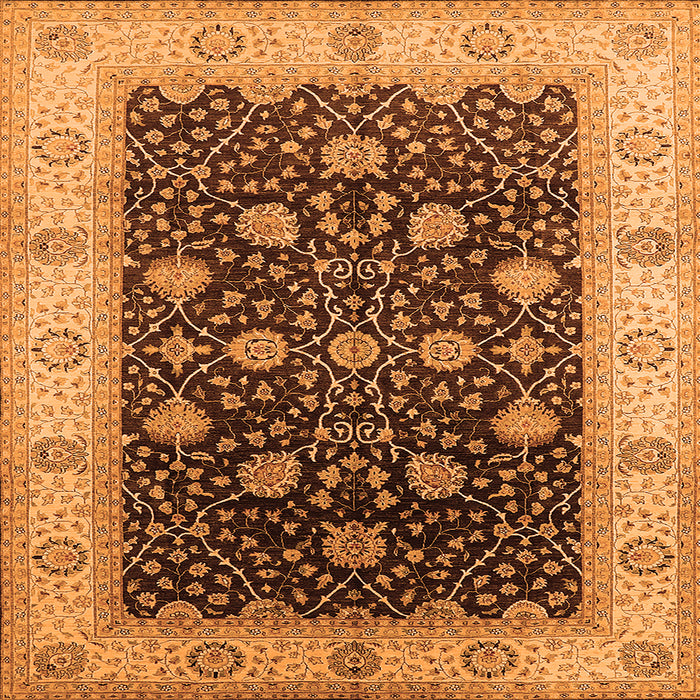 Square Oriental Orange Industrial Rug, urb3209org
