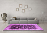 Machine Washable Oriental Purple Industrial Rug, wshurb3209pur