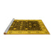 Sideview of Machine Washable Oriental Yellow Industrial Rug, wshurb3209yw