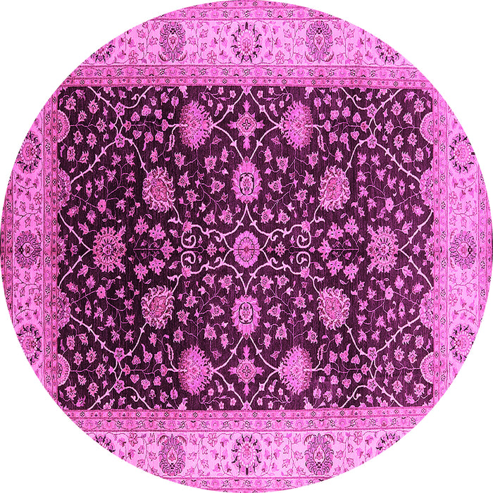Round Oriental Pink Industrial Rug, urb3209pnk