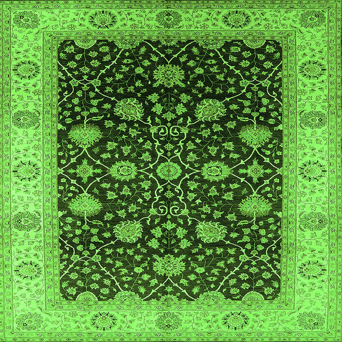 Square Oriental Green Industrial Rug, urb3209grn