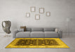 Machine Washable Oriental Yellow Industrial Rug in a Living Room, wshurb3209yw