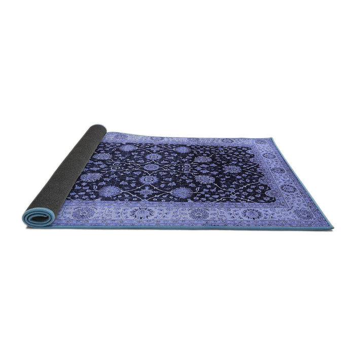 Sideview of Oriental Blue Industrial Rug, urb3209blu