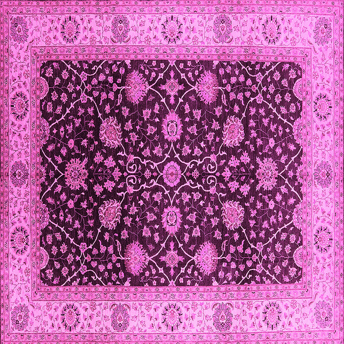 Square Machine Washable Oriental Pink Industrial Rug, wshurb3209pnk