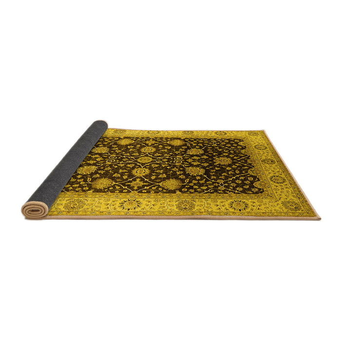 Sideview of Oriental Yellow Industrial Rug, urb3209yw