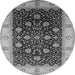 Round Oriental Gray Industrial Rug, urb3209gry