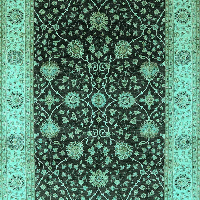 Machine Washable Oriental Turquoise Industrial Area Rugs, wshurb3209turq