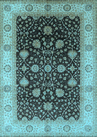 Oriental Light Blue Industrial Rug, urb3209lblu