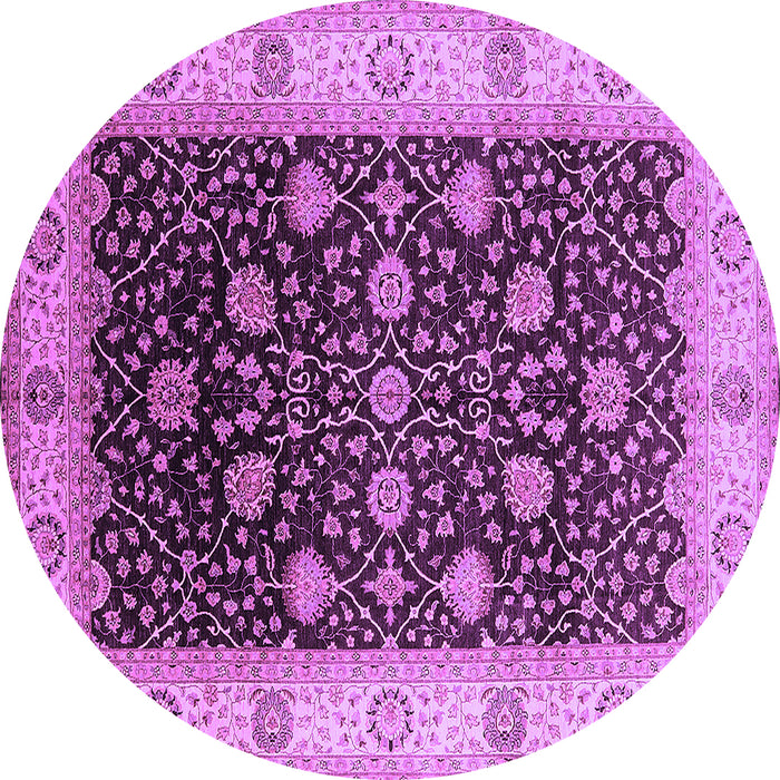 Round Oriental Purple Industrial Rug, urb3209pur