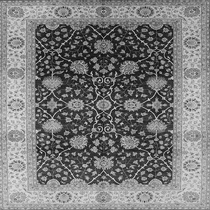 Square Machine Washable Oriental Gray Industrial Rug, wshurb3209gry