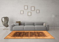 Machine Washable Oriental Orange Industrial Rug, wshurb3209org