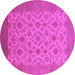 Round Oriental Pink Industrial Rug, urb3210pnk