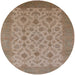 Round Mid-Century Modern Camel Brown Oriental Rug, urb3210