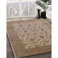 Mid-Century Modern Camel Brown Oriental Rug, urb3210