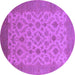 Round Oriental Purple Industrial Rug, urb3210pur