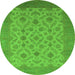 Round Oriental Green Industrial Rug, urb3210grn