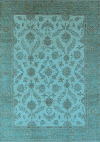 Oriental Light Blue Industrial Rug, urb3210lblu