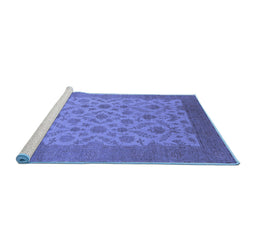 Sideview of Machine Washable Oriental Blue Industrial Rug, wshurb3210blu
