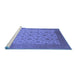 Sideview of Machine Washable Oriental Blue Industrial Rug, wshurb3210blu