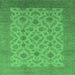 Square Oriental Emerald Green Industrial Rug, urb3210emgrn