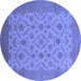 Round Oriental Blue Industrial Rug, urb3210blu