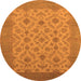 Round Oriental Orange Industrial Rug, urb3210org