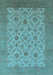 Machine Washable Oriental Light Blue Industrial Rug, wshurb3210lblu