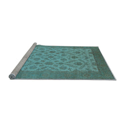 Sideview of Machine Washable Oriental Light Blue Industrial Rug, wshurb3210lblu