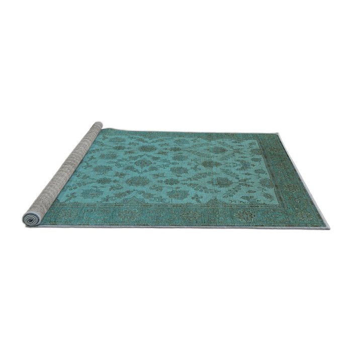 Sideview of Machine Washable Oriental Light Blue Industrial Rug, wshurb3210lblu