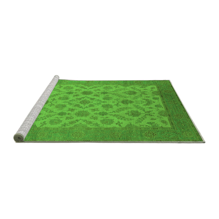 Sideview of Machine Washable Oriental Green Industrial Area Rugs, wshurb3210grn