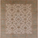 Square Mid-Century Modern Camel Brown Oriental Rug, urb3210