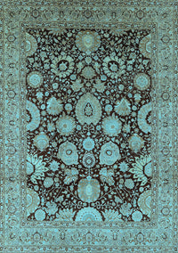 Oriental Light Blue Industrial Rug, urb3211lblu