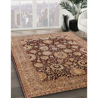 Mid-Century Modern Saffron Red Oriental Rug, urb3211