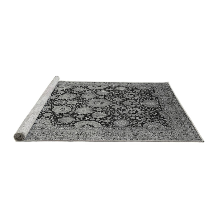 Sideview of Machine Washable Oriental Gray Industrial Rug, wshurb3211gry