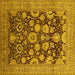 Square Machine Washable Oriental Yellow Industrial Rug, wshurb3211yw