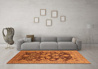 Machine Washable Oriental Orange Industrial Rug, wshurb3211org